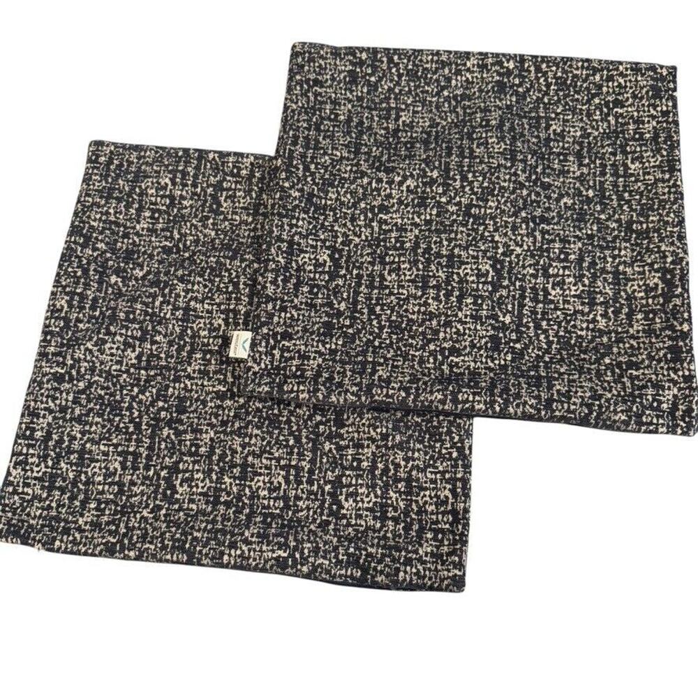 Set 2 Westex Navy Marled Textured Throw Accent Pillow Cover Case Zip Close 20"